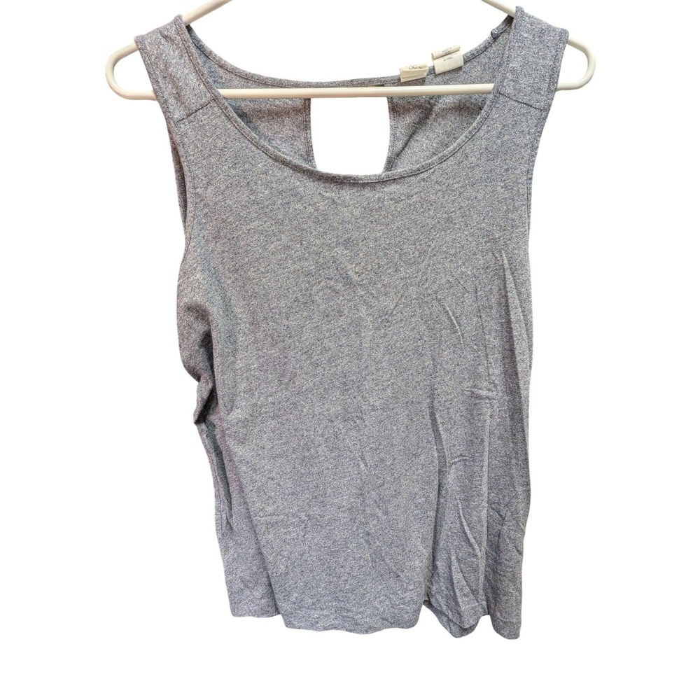 Womens Heather Gray Keyhole Back Tank Top Scoop Neck Sleeveless Size L
